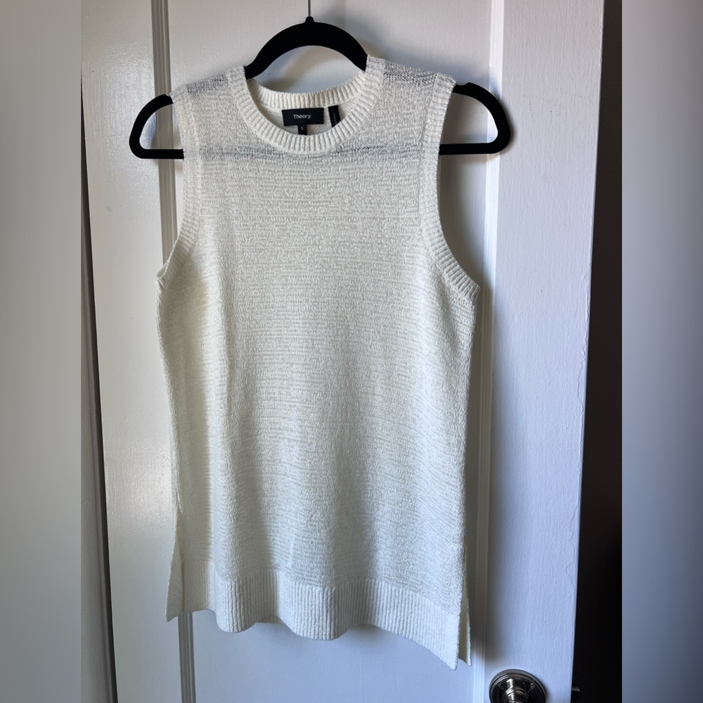 Theory White Sleeveless Knit Top - Picture 3 of 5